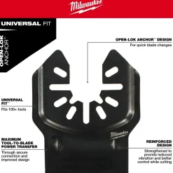 Milwaukee NITRUS CARBIDE Extreme Materials Universal Fit OPEN-LOK Multi-Tool Blade 1PK 49-25-1571