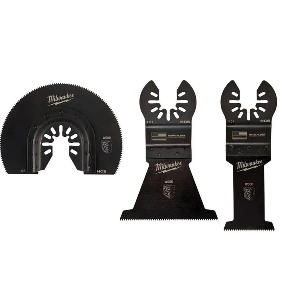 Milwaukee Open-Lok 3 Piece Wood Cutting Multi-Tool Blade Variety Pack 49-10-9004