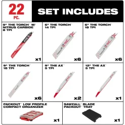 Milwaukee 22PC Sawzall Blade PACKOUT Kit 49-22-5640