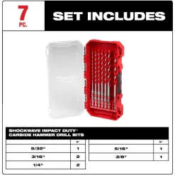 Milwaukee 7PC. SHOCKWAVE Impact Duty Carbide Hammer Drill Bit Set 48-20-9052