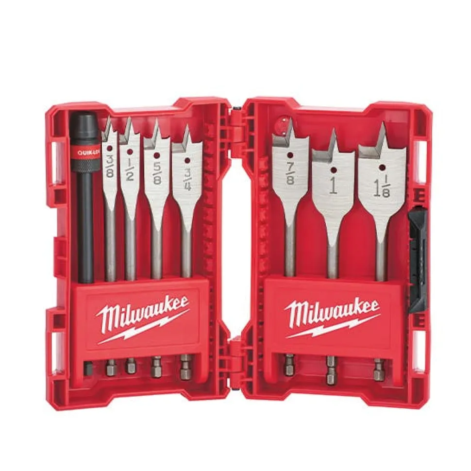 Milwaukee 8-Piece Universal QUIK-LOK Flat Boring Bit Set 49-22-0175