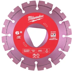 Milwaukee Purple 6" x .100" Diamond Blade for Green Concrete (Very Hard) 49-93-7261