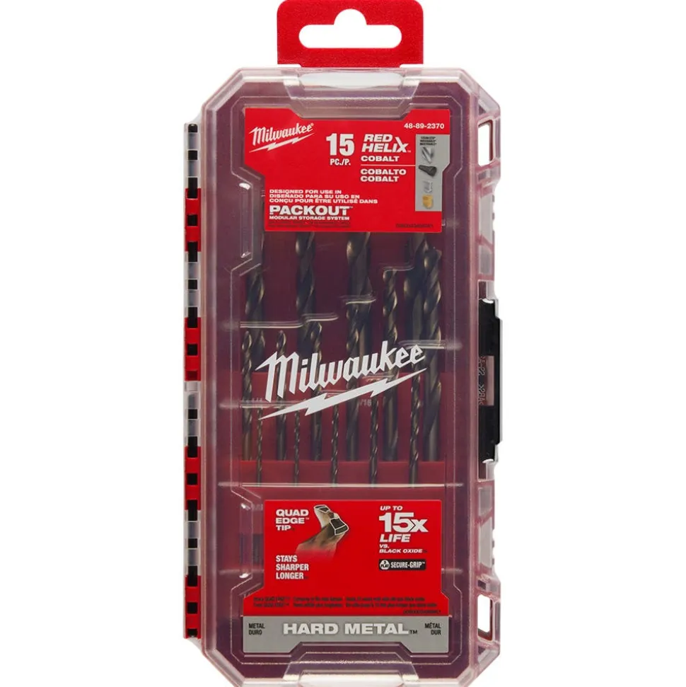 Milwaukee RED HELIX Cobalt Drill Bit Set - 15 Piece 48-89-2370