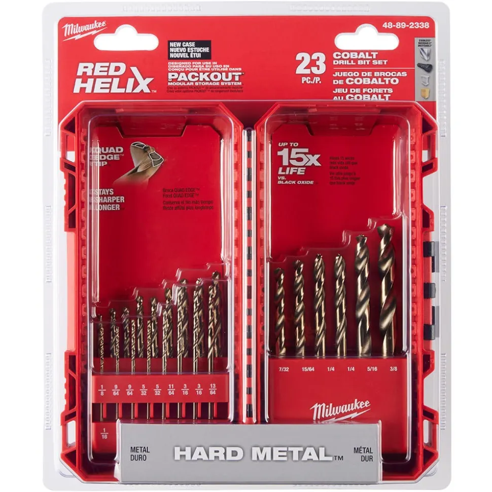 Milwaukee RED HELIX Cobalt Drill Bit Set - 23 Piece 48-89-2338