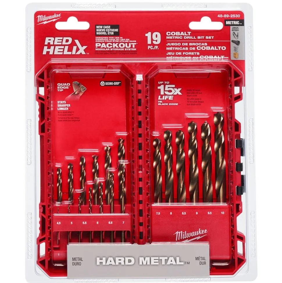 Milwaukee RED HELIX Cobalt Metric Drill Bit Set - 19 Piece 48-89-2530