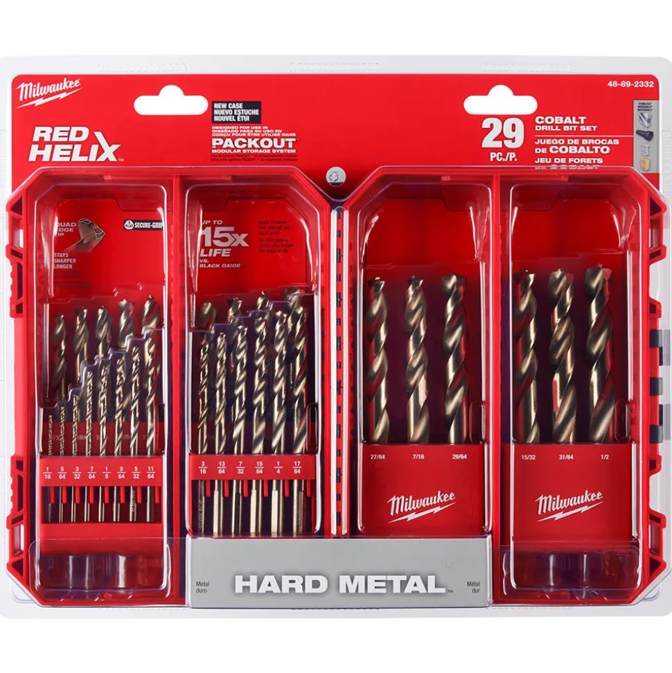 Milwaukee RED HELIX Cobalt Drill Bit Set - 29 Piece 48-89-2332