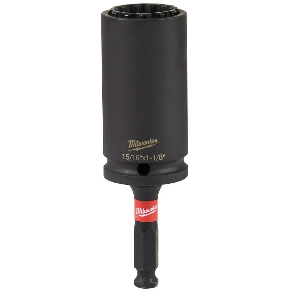 Milwaukee SHOCKWAVE 15/16" & 1-1/8" 2-in-1 Lineman's 12PT Socket 49-66-5124