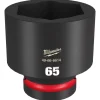 Milwaukee Shockwave Impact Duty 1" Drive 65mm Standard 6 Point Socket 49-66-6614