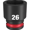 Milwaukee Shockwave Impact Duty 1/2" Drive 26mm Standard 6 Point Socket 49-66-6258