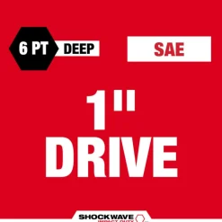Milwaukee SHOCKWAVE Impact Duty 1" Drive 1-1/2" Deep 6 Point Socket 49-66-6512