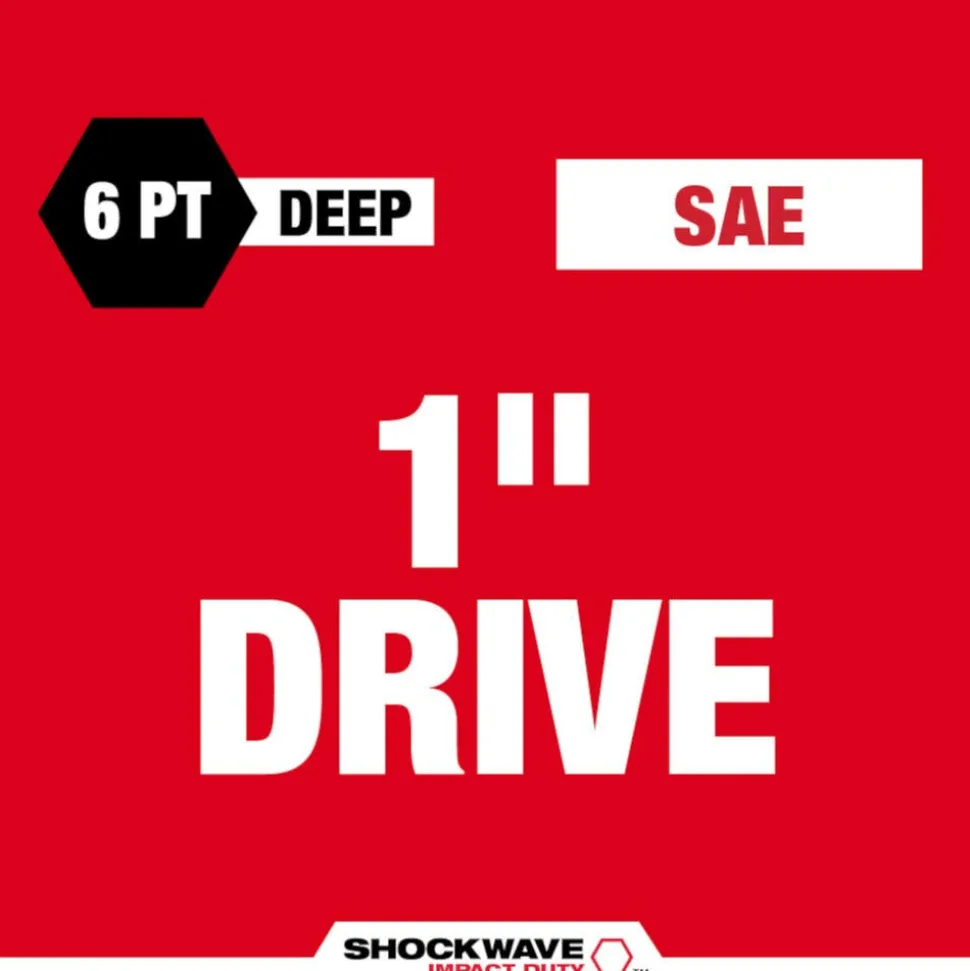 Milwaukee SHOCKWAVE Impact Duty 1" Drive 1-1/2" Deep 6 Point Socket 49-66-6512