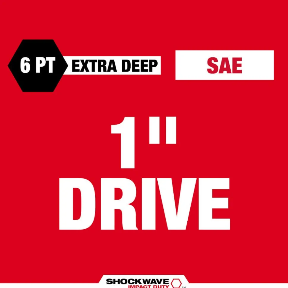 Milwaukee SHOCKWAVE Impact Duty 1" Drive 1-1/4" Thin Wall Extra Deep 6 Point Socket 49-66-7844