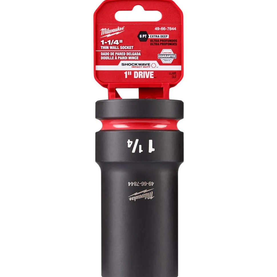 Milwaukee SHOCKWAVE Impact Duty 1" Drive 1-1/4" Thin Wall Extra Deep 6 Point Socket 49-66-7844