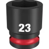 Milwaukee Shockwave Impact Duty 1/2" Drive 23mm Standard 6 Point Socket 49-66-6255