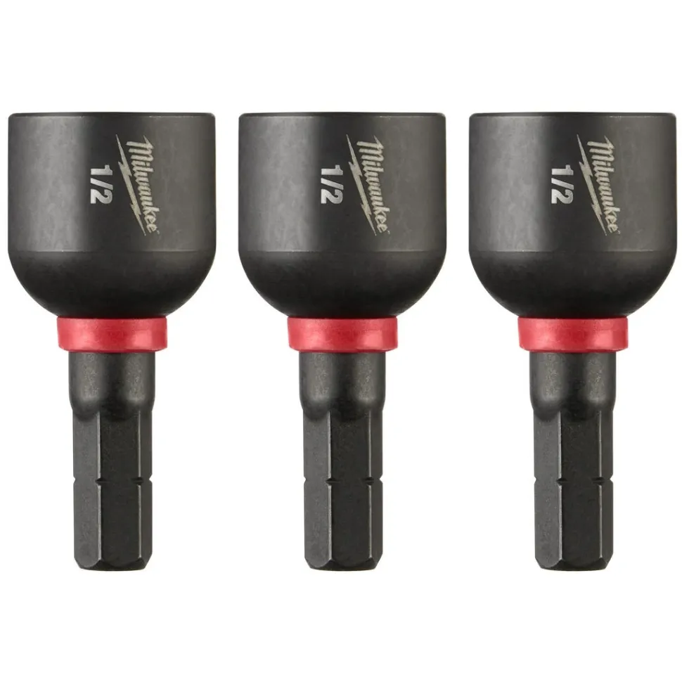 Milwaukee SHOCKWAVE Impact Duty 1/2" Insert Magnetic Nut Driver 3PK 49-66-4517