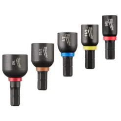 Milwaukee SHOCKWAVE Impact Duty Insert Magnetic Nut Driver Set 5 Piece 49-66-4563