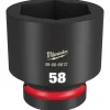 Milwaukee Shockwave Impact Duty 1" Drive 58mm Standard 6 Point Socket 49-66-6612