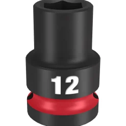 Milwaukee Shockwave Impact Duty 1/2" Drive 12mm Standard 6 Point Socket 49-66-6244