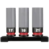 Milwaukee SHOCKWAVE Impact Duty 1/2" Drive Metric 3 Piece Lug Nut Wheel Socket Set 49-66-7830