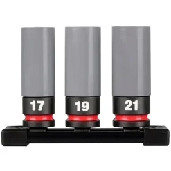 Milwaukee SHOCKWAVE Impact Duty 1/2" Drive Metric 3 Piece Lug Nut Wheel Socket Set 49-66-7830