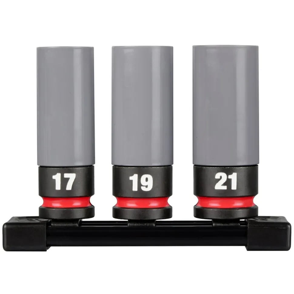 Milwaukee SHOCKWAVE Impact Duty 1/2" Drive Metric 3 Piece Lug Nut Wheel Socket Set 49-66-7830