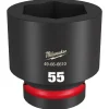 Milwaukee Shockwave Impact Duty 1" Drive 55mm Standard 6 Point Socket 49-66-6610