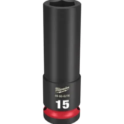 Milwaukee Shockwave Impact Duty 1/2" Drive 15mm Deep 6 Point Socket 49-66-6276