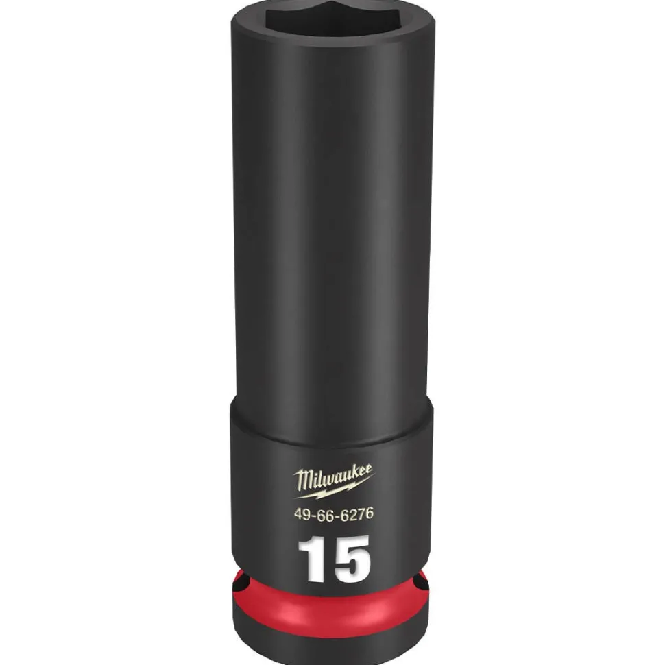 Milwaukee Shockwave Impact Duty 1/2" Drive 15mm Deep 6 Point Socket 49-66-6276