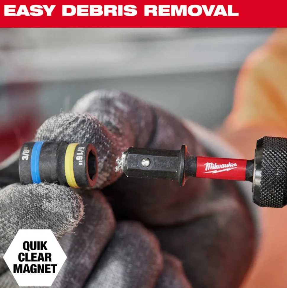 Milwaukee SHOCKWAVE Impact Duty 1/4" and 5/16" x 2-1/4" QUIK-CLEAR 2-in-1 Magnetic Nut Driver 49-66-4542