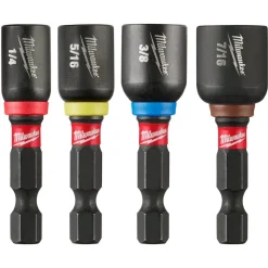 Milwaukee SHOCKWAVE Impact Duty 1-7/8" Magnetic Nut Driver Set 4 Piece 49-66-4562