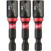 Milwaukee SHOCKWAVE Impact Duty 1/4" x 1-7/8" Magnetic Nut Driver 3PK 49-66-4522