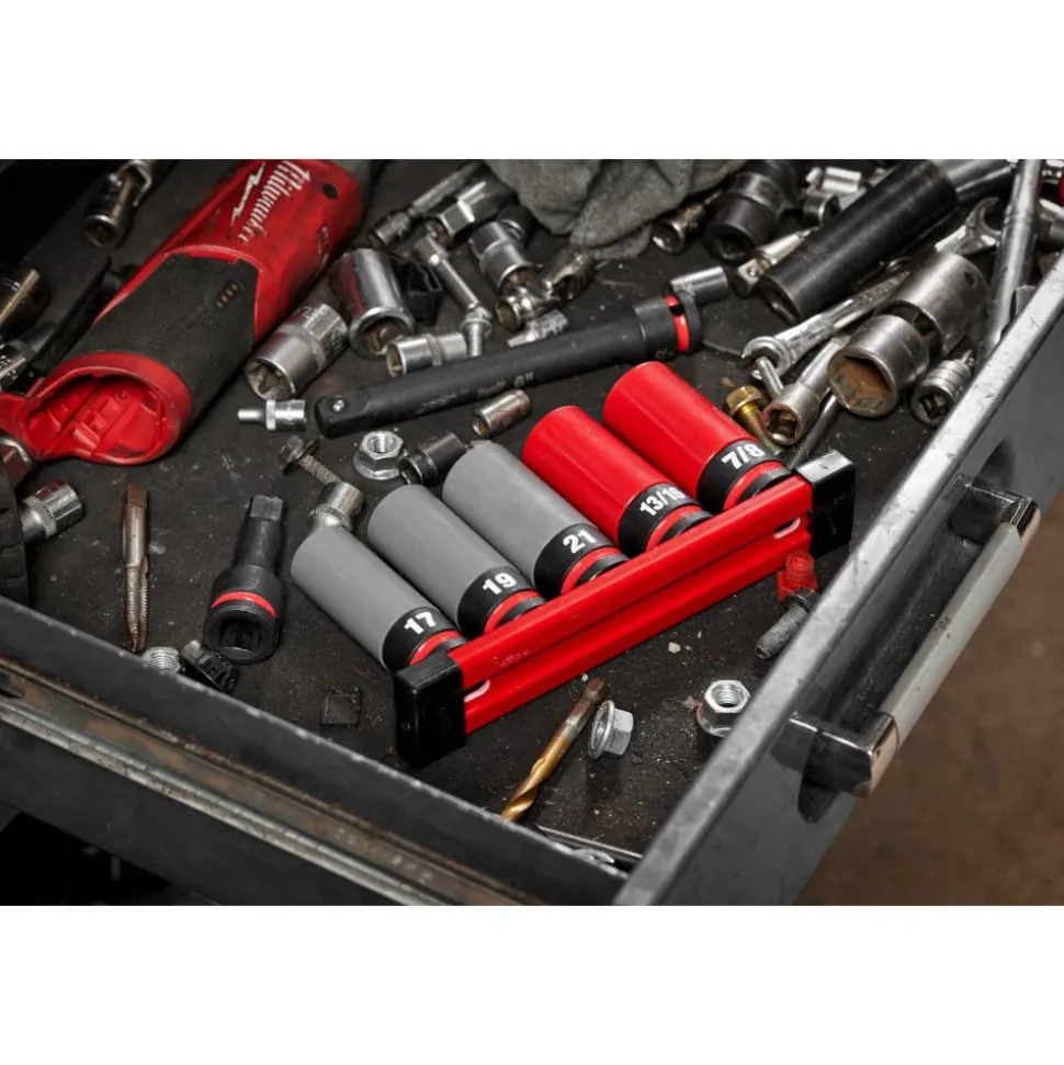 Milwaukee SHOCKWAVE Impact Duty 1/2" Drive SAE & Metric 5 Piece Lug Nut Wheel Socket Set 49-66-7831