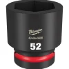 Milwaukee Shockwave Impact Duty 1" Drive 52mm Standard 6 Point Socket 49-66-6608