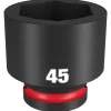 Milwaukee Shockwave Impact Duty 3/4" Drive 45mm Standard 6 Point Socket 49-66-6383