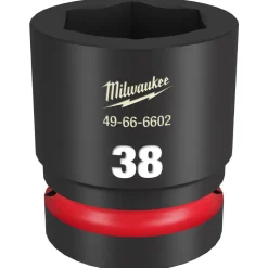 Milwaukee Shockwave Impact Duty 1" Drive 38mm Standard 6 Point Socket 49-66-6602