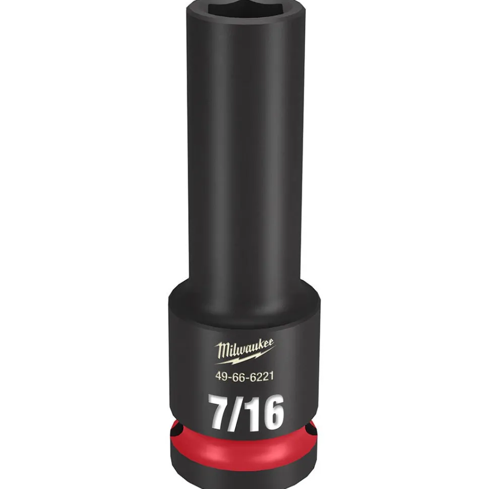 Milwaukee Shockwave Impact Duty 1/2" Drive 7/16" Deep 6 Point Socket 49-66-6221