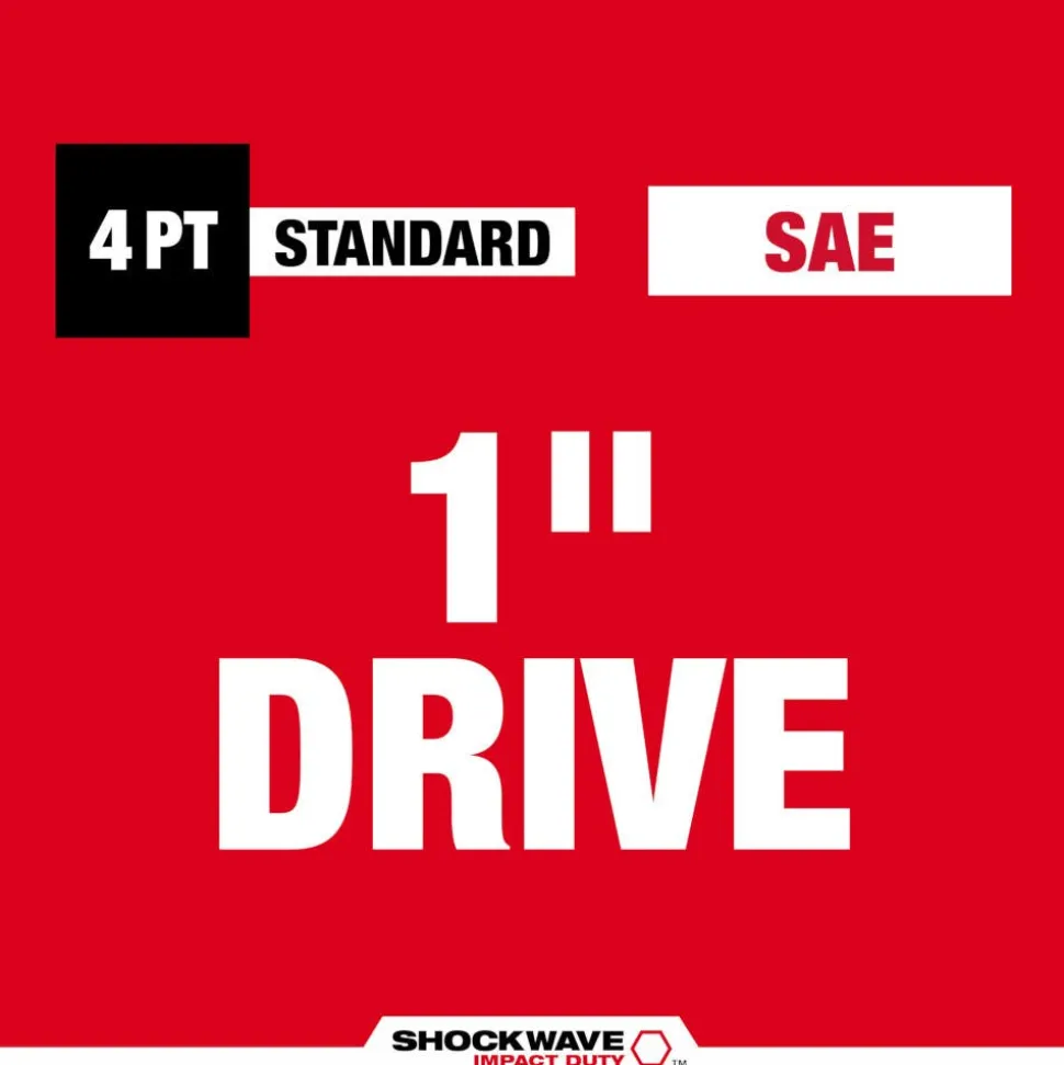 Milwaukee SHOCKWAVE Impact Duty 1" Drive 13/16" Standard 4 Point Square Socket 49-66-7841