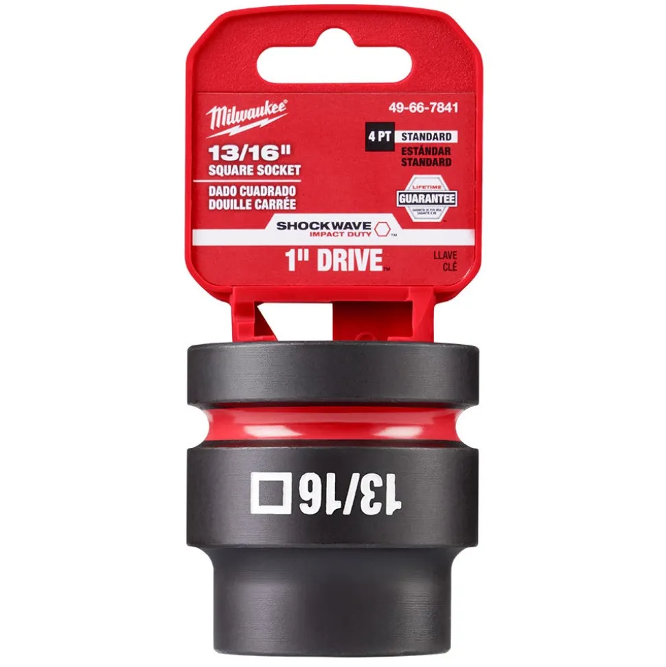 Milwaukee SHOCKWAVE Impact Duty 1" Drive 13/16" Standard 4 Point Square Socket 49-66-7841
