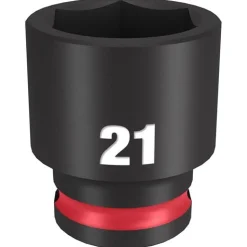 Milwaukee Shockwave Impact Duty 3/8'' Drive 21mm Standard 6 Point Socket 49-66-6144