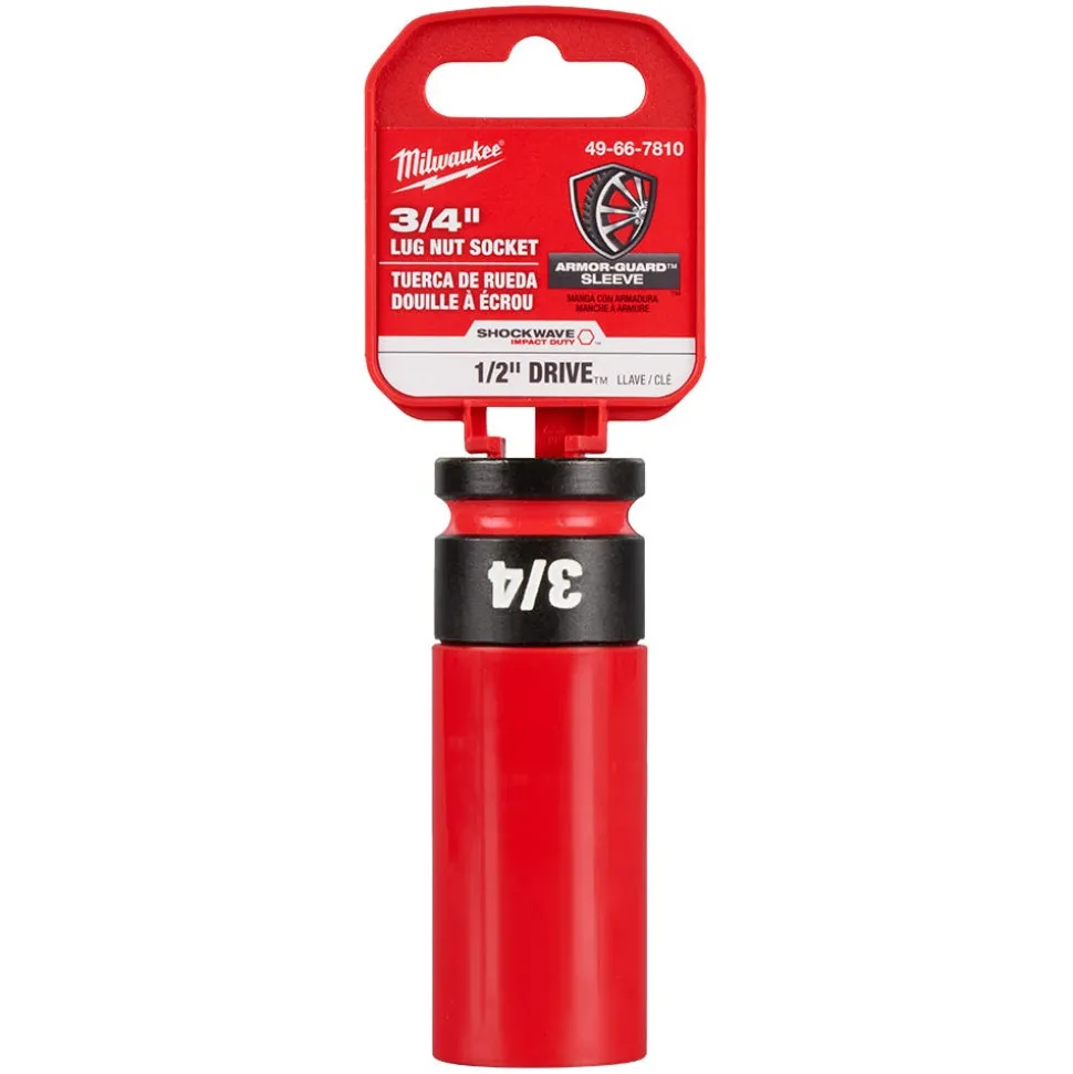 Milwaukee SHOCKWAVE Impact Duty 1/2" Drive 3/4" SAE Lug Nut Wheel Socket 49-66-7810