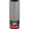 Milwaukee SHOCKWAVE Impact Duty 1/2" Drive 21MM Metric Lug Nut Wheel Socket 49-66-7806