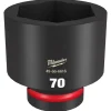 Milwaukee Shockwave Impact Duty 1" Drive 70mm Standard 6 Point Socket 49-66-6616