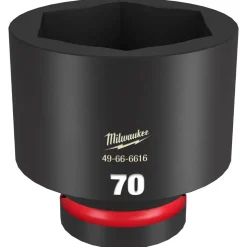 Milwaukee Shockwave Impact Duty 1" Drive 70mm Standard 6 Point Socket 49-66-6616