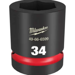 Milwaukee Shockwave Impact Duty 1" Drive 34mm Standard 6 Point Socket 49-66-6599