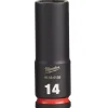 Milwaukee Shockwave Impact Duty 3/8'' Drive 14mm Deep 6 Point Socket 49-66-6156