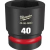 Milwaukee Shockwave Impact Duty 1" Drive 40mm Standard 6 Point Socket 49-66-6603