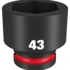 Milwaukee Shockwave Impact Duty 3/4" Drive 43mm Standard 6 Point Socket 49-66-6381