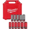 Milwaukee SHOCKWAVE Impact Duty 1/2" Drive SAE & Metric 11 Piece Lug Nut Wheel Socket Set 49-66-7833