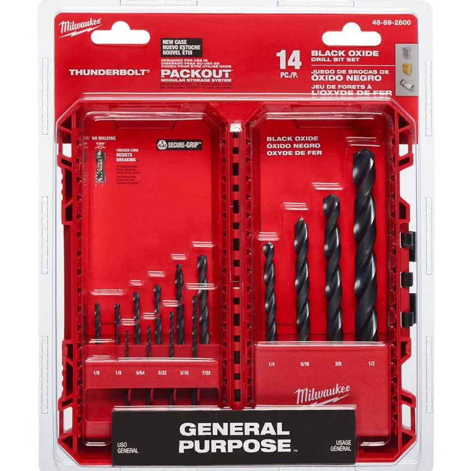 Milwaukee THUNDERBOLT Black Oxide Drill Bit Set - 14 Piece 48-89-2800