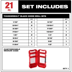 Milwaukee THUNDERBOLT Black Oxide Drill Bit Set - 21 Piece 48-89-2801